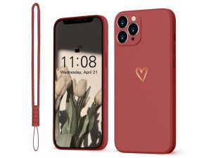 OLV Case for iPhone 12 Pro Max Cell Phone Case Gold Love Heart Silicone, iPhone 12 Pro Max Case Girls Soft Slim Shockproof Scratch-Resistant Cute Gold Love Protective Case for iPhone 12 Pro Max 6.7"