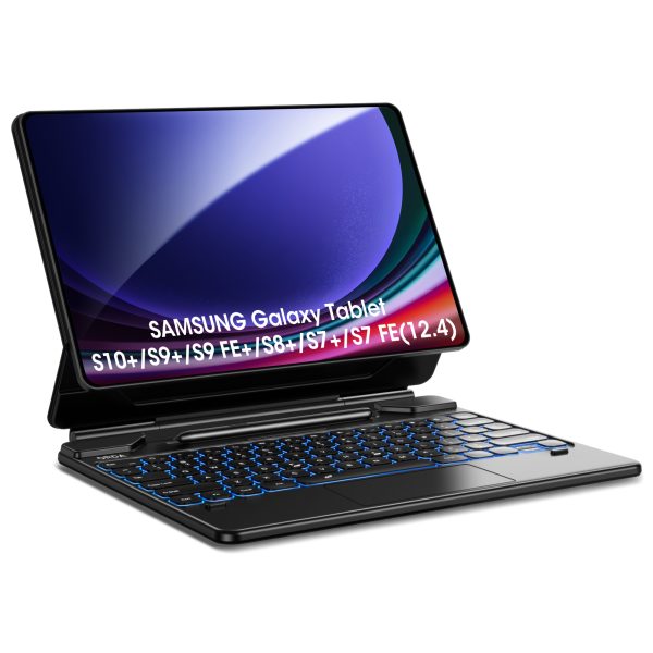 OLV for Samsung Galaxy Tab S10+ Plus/S9+ Plus/S9 FE+ Plus/S8+ Plus/S7+ Plus/S7 FE Case with Keyboard Dex Mode 12.4" Floating Cantilever Magnetic Stand Multi-Touch Trackpad Backlit S Pen Holder