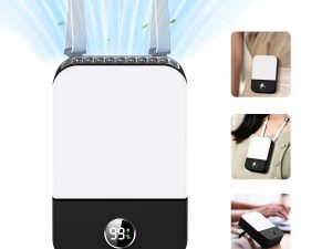 OLV Portable Neck Fan Rechargeable, Mini Fan Handheld with Waist Clip 3 Speed Adjustable, Leafless Personal Fan for Home Office Outdoor Travel